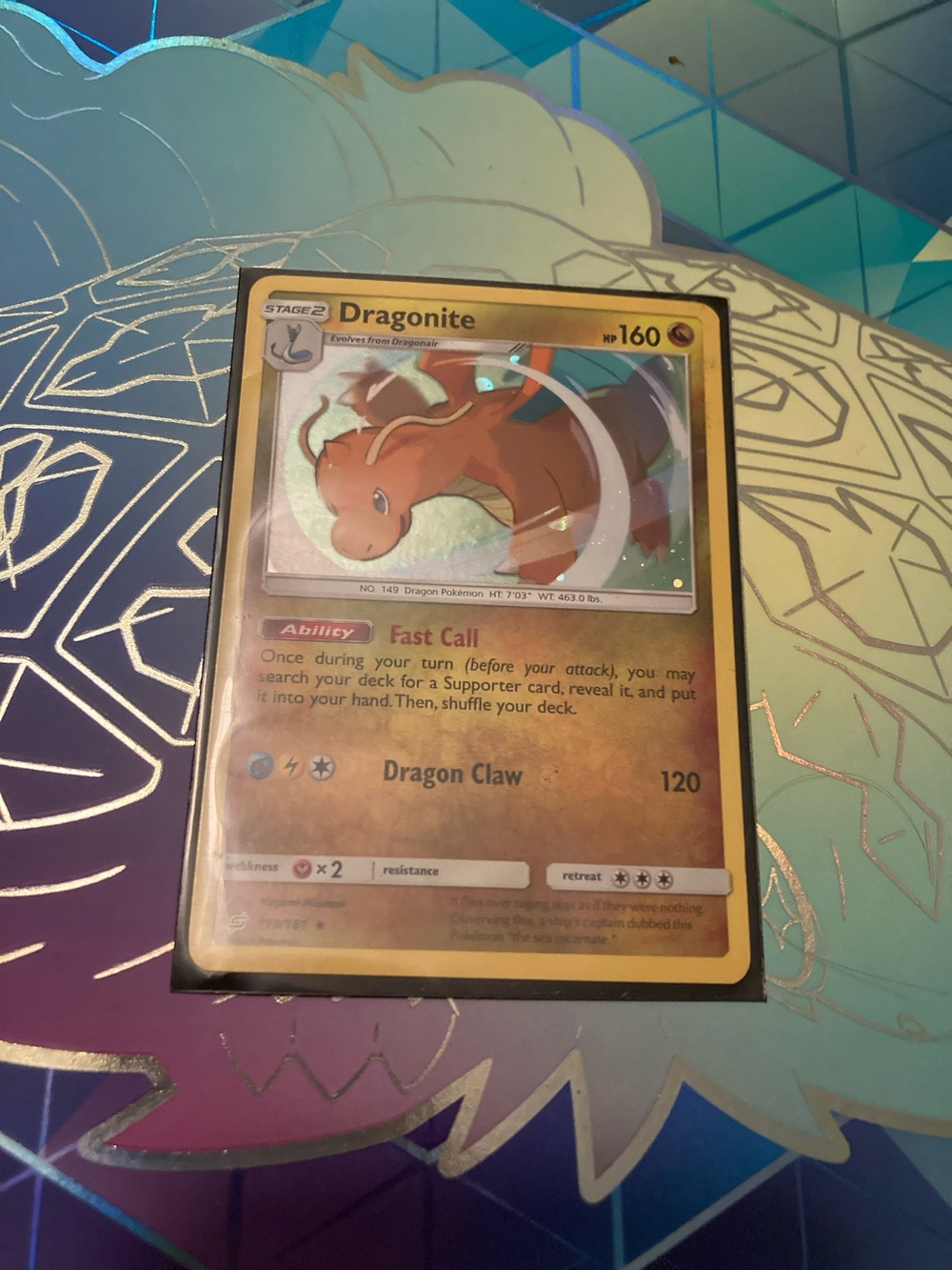 Pokemon Dragonite Card - Yellow Border
